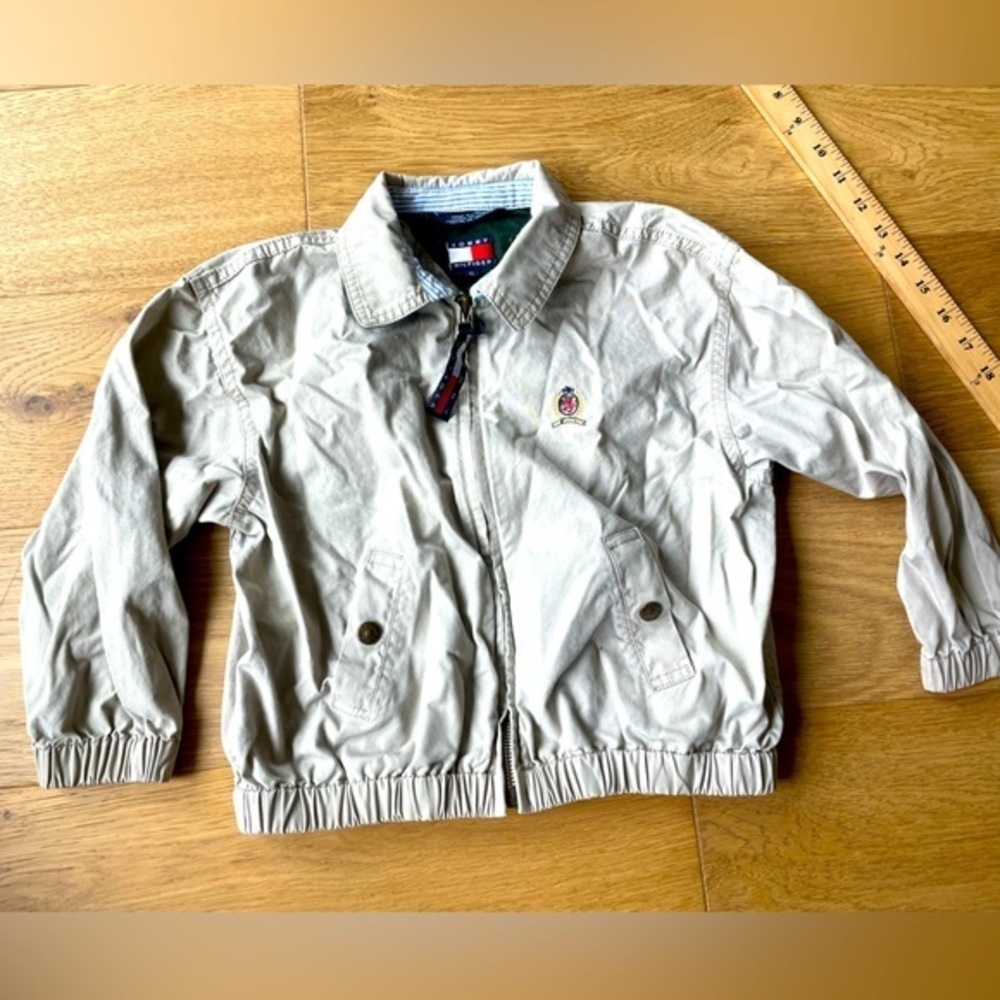 Tommy Hilfiger khaki spring collared bomber style jacket size 5